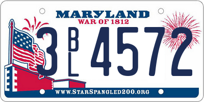 MD license plate 3BL4572