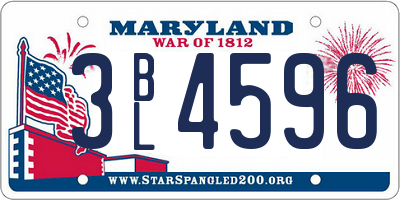 MD license plate 3BL4596