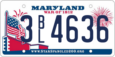 MD license plate 3BL4636