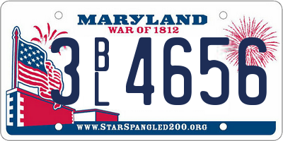 MD license plate 3BL4656