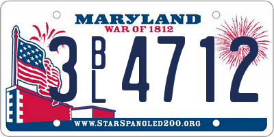 MD license plate 3BL4712