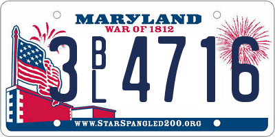 MD license plate 3BL4716