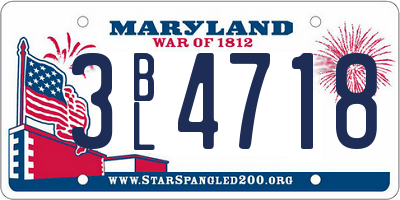 MD license plate 3BL4718