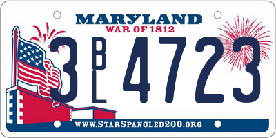 MD license plate 3BL4723