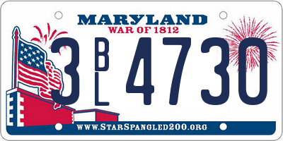 MD license plate 3BL4730