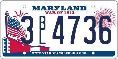 MD license plate 3BL4736