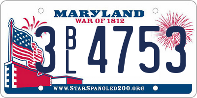 MD license plate 3BL4753