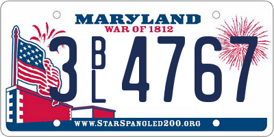 MD license plate 3BL4767