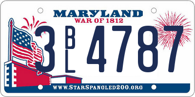 MD license plate 3BL4787
