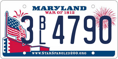 MD license plate 3BL4790