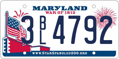 MD license plate 3BL4792