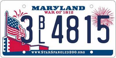 MD license plate 3BL4815