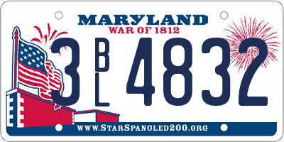 MD license plate 3BL4832