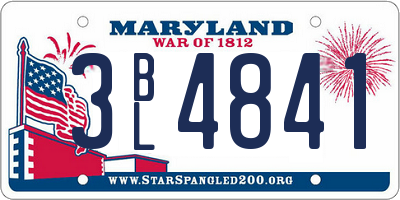 MD license plate 3BL4841