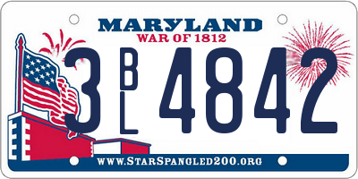 MD license plate 3BL4842