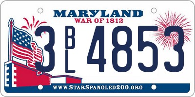 MD license plate 3BL4853
