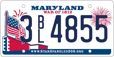MD license plate 3BL4855