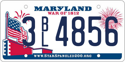 MD license plate 3BL4856