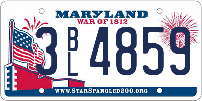 MD license plate 3BL4859