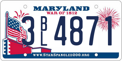 MD license plate 3BL4871