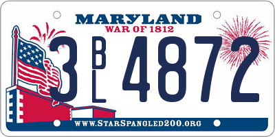 MD license plate 3BL4872