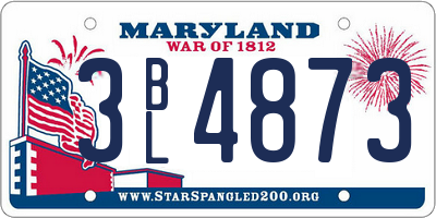 MD license plate 3BL4873