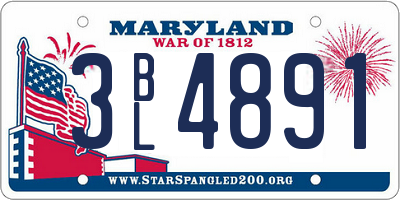 MD license plate 3BL4891