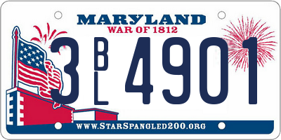 MD license plate 3BL4901