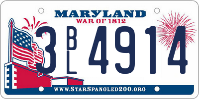 MD license plate 3BL4914