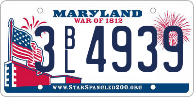 MD license plate 3BL4939