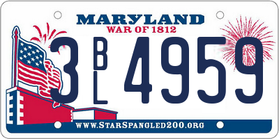 MD license plate 3BL4959