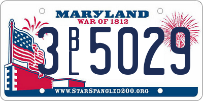 MD license plate 3BL5029