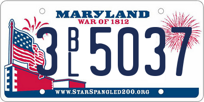 MD license plate 3BL5037