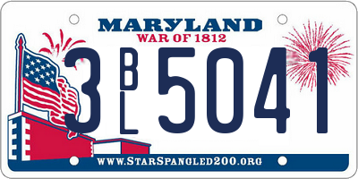 MD license plate 3BL5041