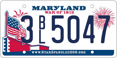 MD license plate 3BL5047