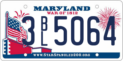 MD license plate 3BL5064