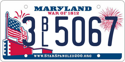 MD license plate 3BL5067