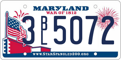 MD license plate 3BL5072