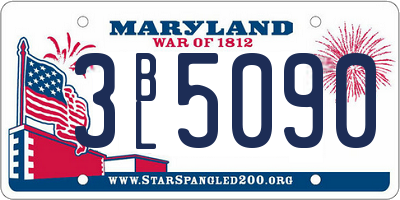 MD license plate 3BL5090
