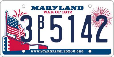 MD license plate 3BL5142