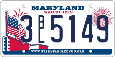 MD license plate 3BL5149