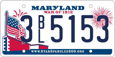 MD license plate 3BL5153