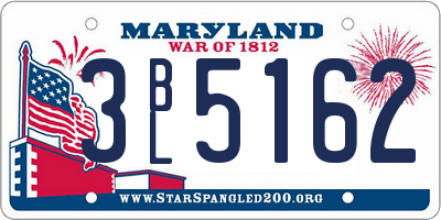 MD license plate 3BL5162