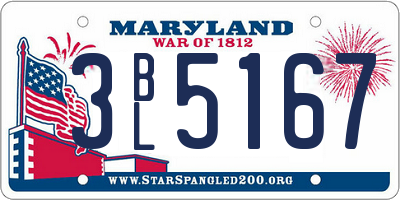 MD license plate 3BL5167