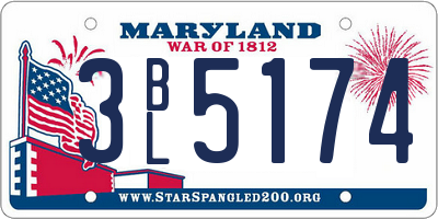 MD license plate 3BL5174