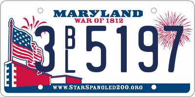 MD license plate 3BL5197