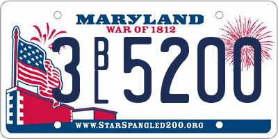 MD license plate 3BL5200