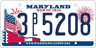MD license plate 3BL5208