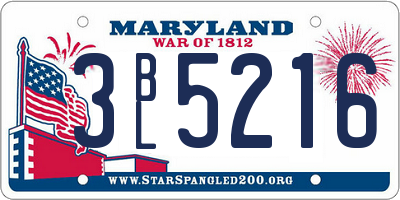 MD license plate 3BL5216