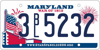 MD license plate 3BL5232